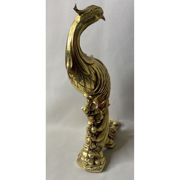 Pair Of Syroco Gold Gilt Pheasant Peacock Bird Figurines Hollywood Regency MCM - Picture 4 of 12